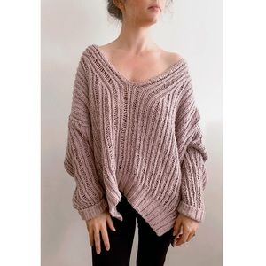 Lavender Off the Shoulder Sweater